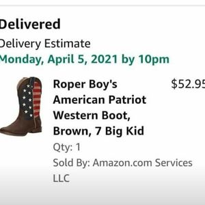 Big Kid size 7 boots. Ropers, brand new in the box